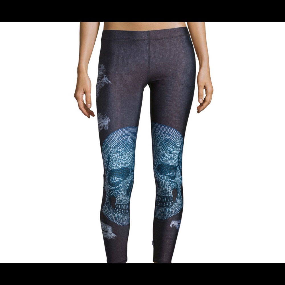 NWT Terez Crystal Skull Performance Legging Sz M